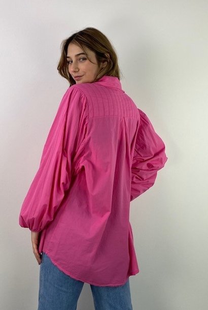 Souma loose cotton padded shirt Fushia