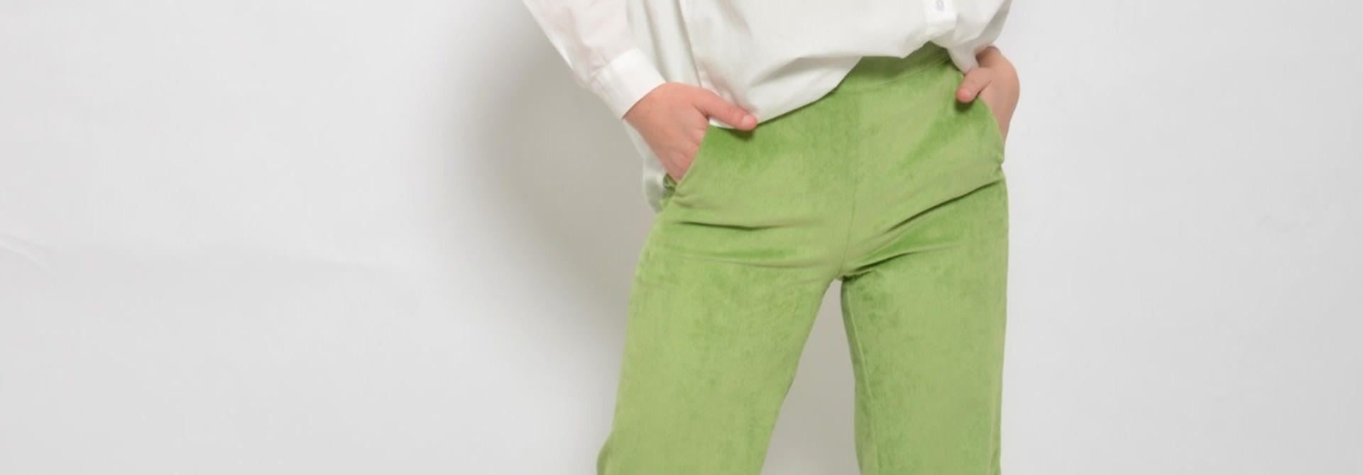 Charro corduroy wide pant Lime