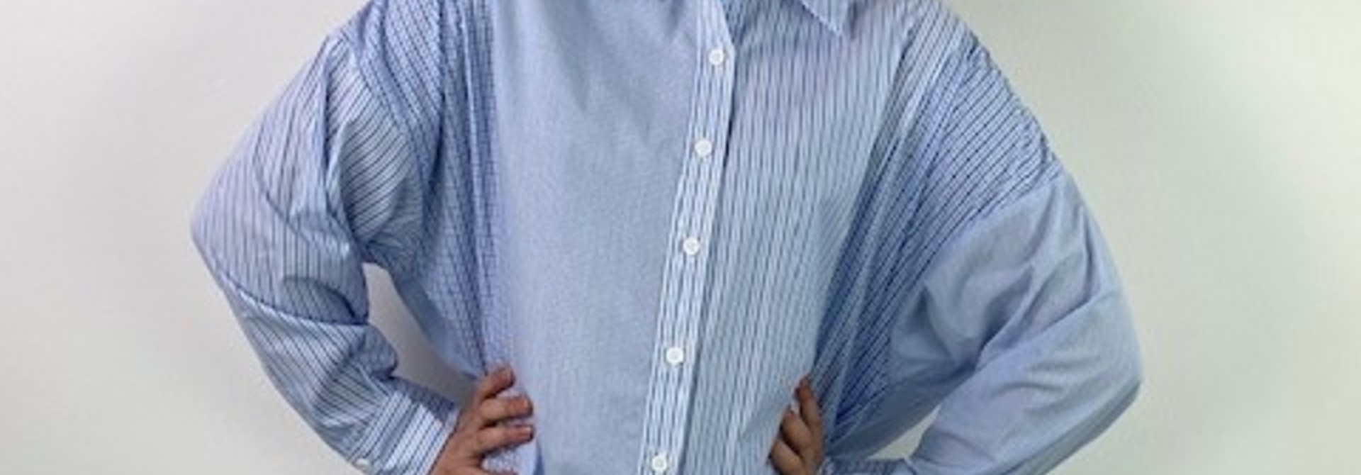 Porter patchwork oversized shirt Classic Blue
