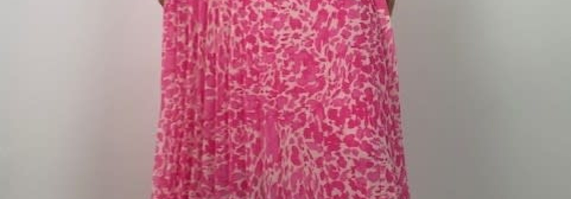 Myna long pleated voile skirt Happy Pink