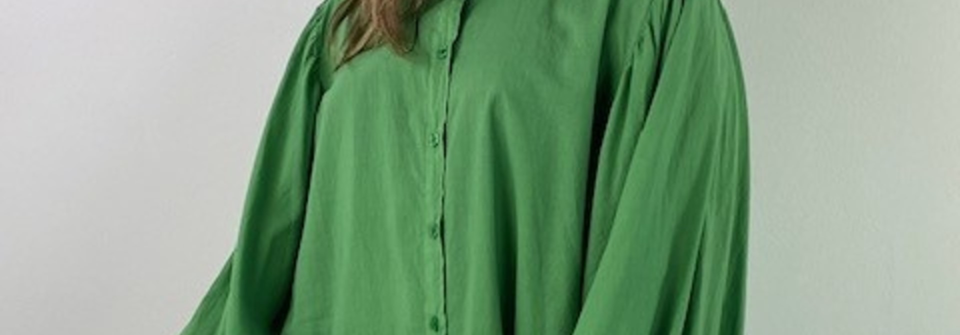 Souma loose cotton padded shirt Green