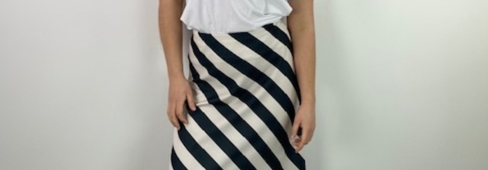Kozz stripped midi skirt Black