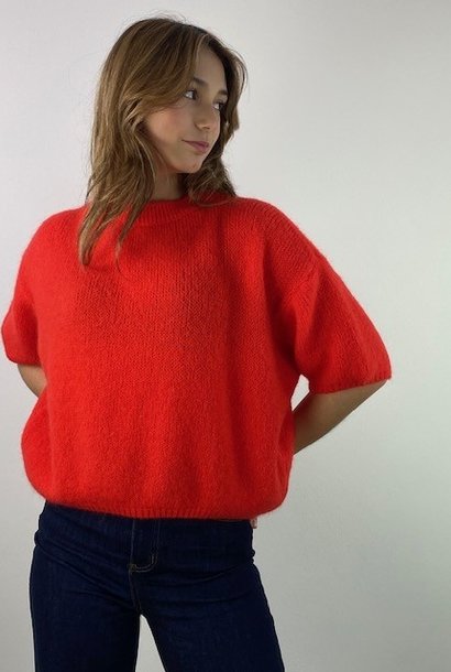 Agnea boxy s/s knit Bright Orange