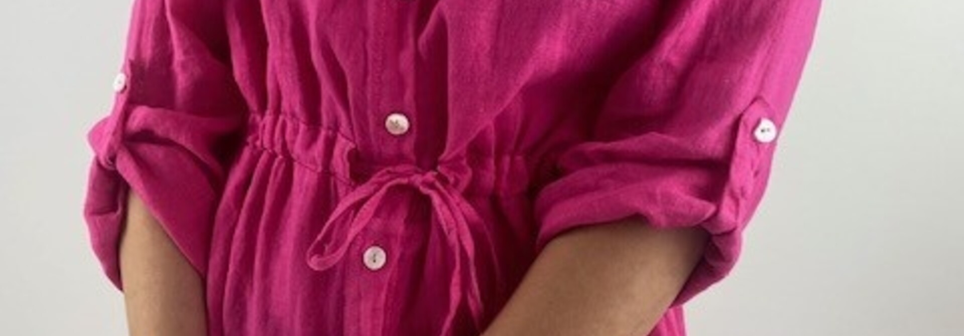 Ruby linen shirtdress Fushia