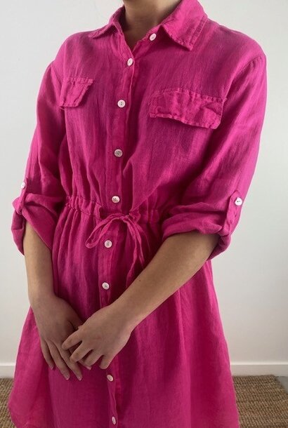 Ruby linen shirtdress Fushia