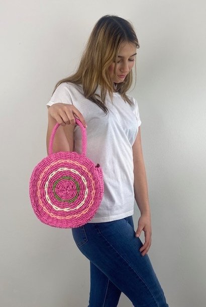 Bahia paille zip shopper Fushia