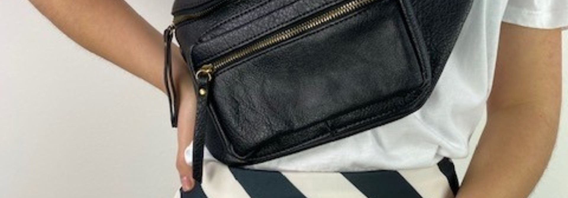Rhino vegan leather bum bag Black