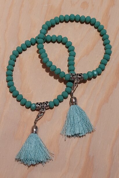 Laia tassel bracelet Mat Turquoise