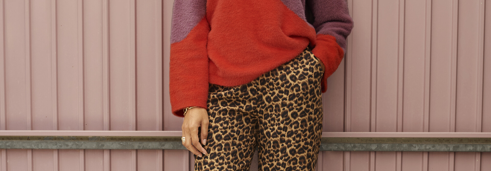 Luna wide pant Leopard