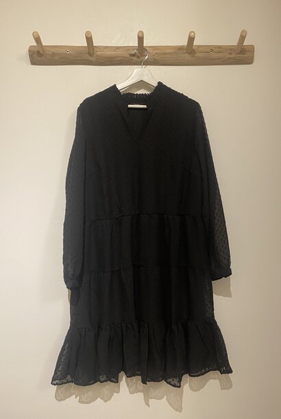Izadora dotted voile dress Black