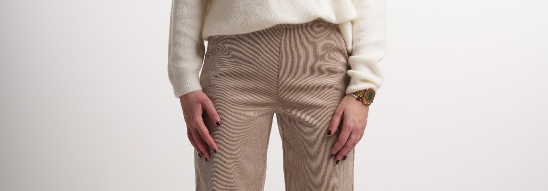 Charro corduroy wide pant Beige