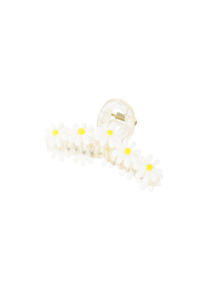 Daisy curl hairclip White