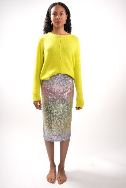 Love paillette pencil skirt Rainbow