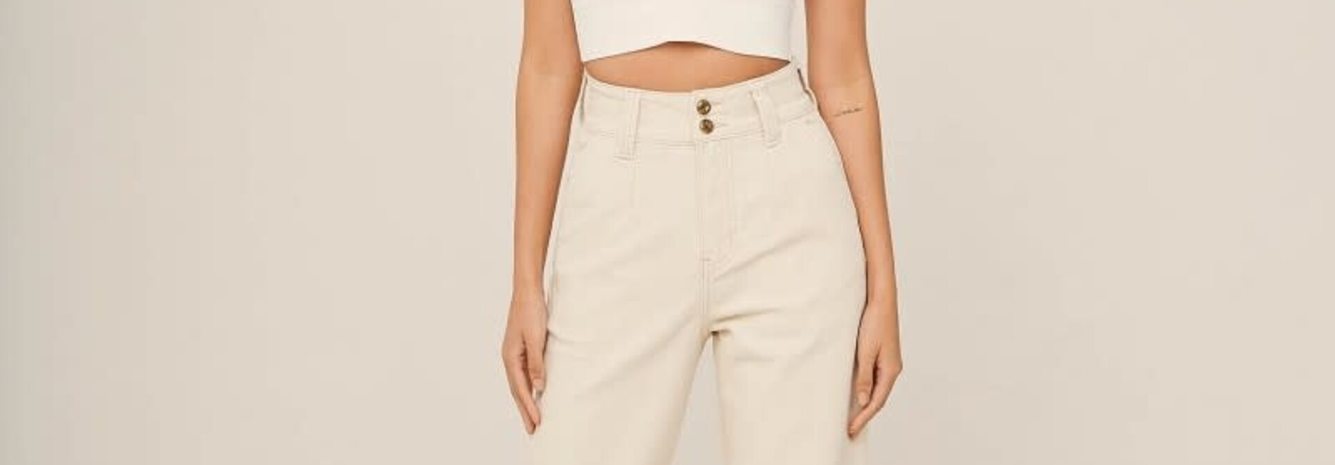 Storme high waist mom denim Naturelle