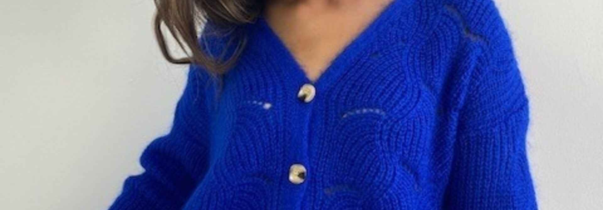 Marlena ajour cardigan Cobalt Blue