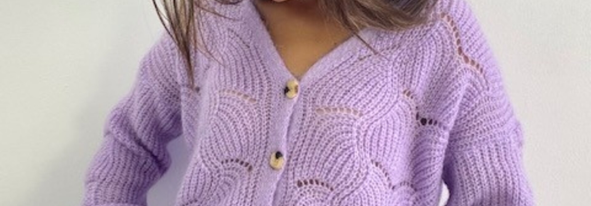 Marlena ajour cardigan Lila