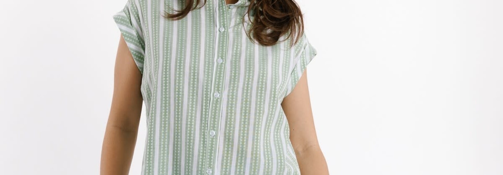 Hazel s/s cotton blouse Green