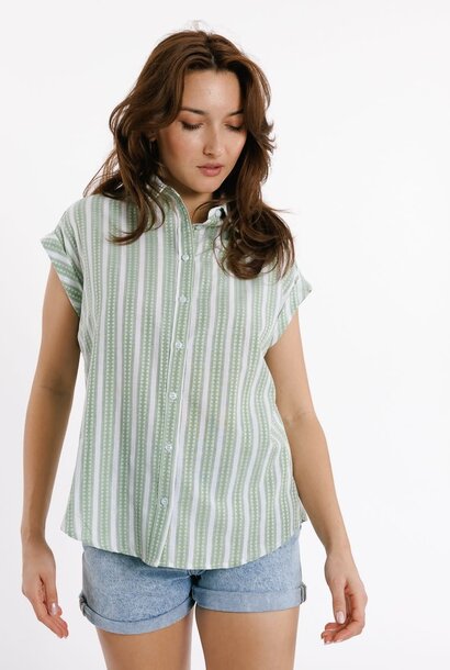 Hazel s/s cotton blouse Green