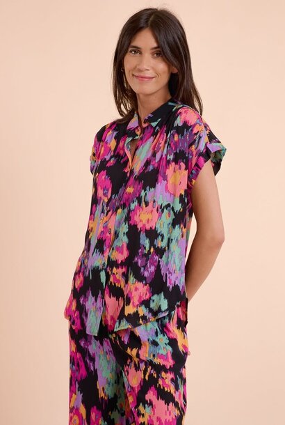 Savilla viscose s/s blouse Fushia