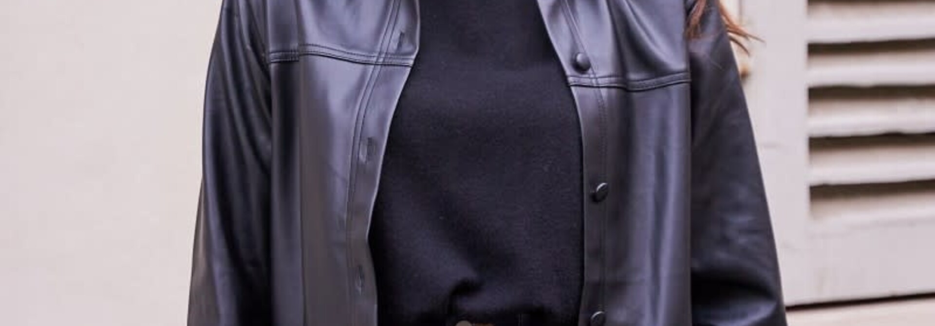 Pauline vegan leather shirt jacket Black