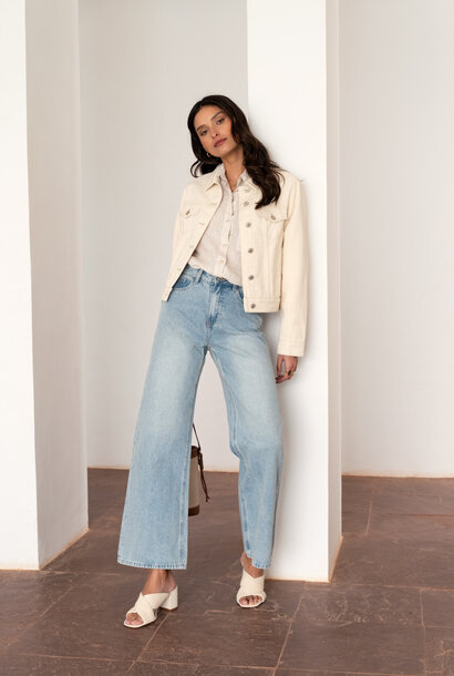 Capucine straight wide denim Light Stone