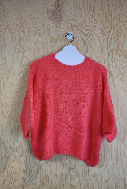 Agnea boxy s/s knit Coral Pink