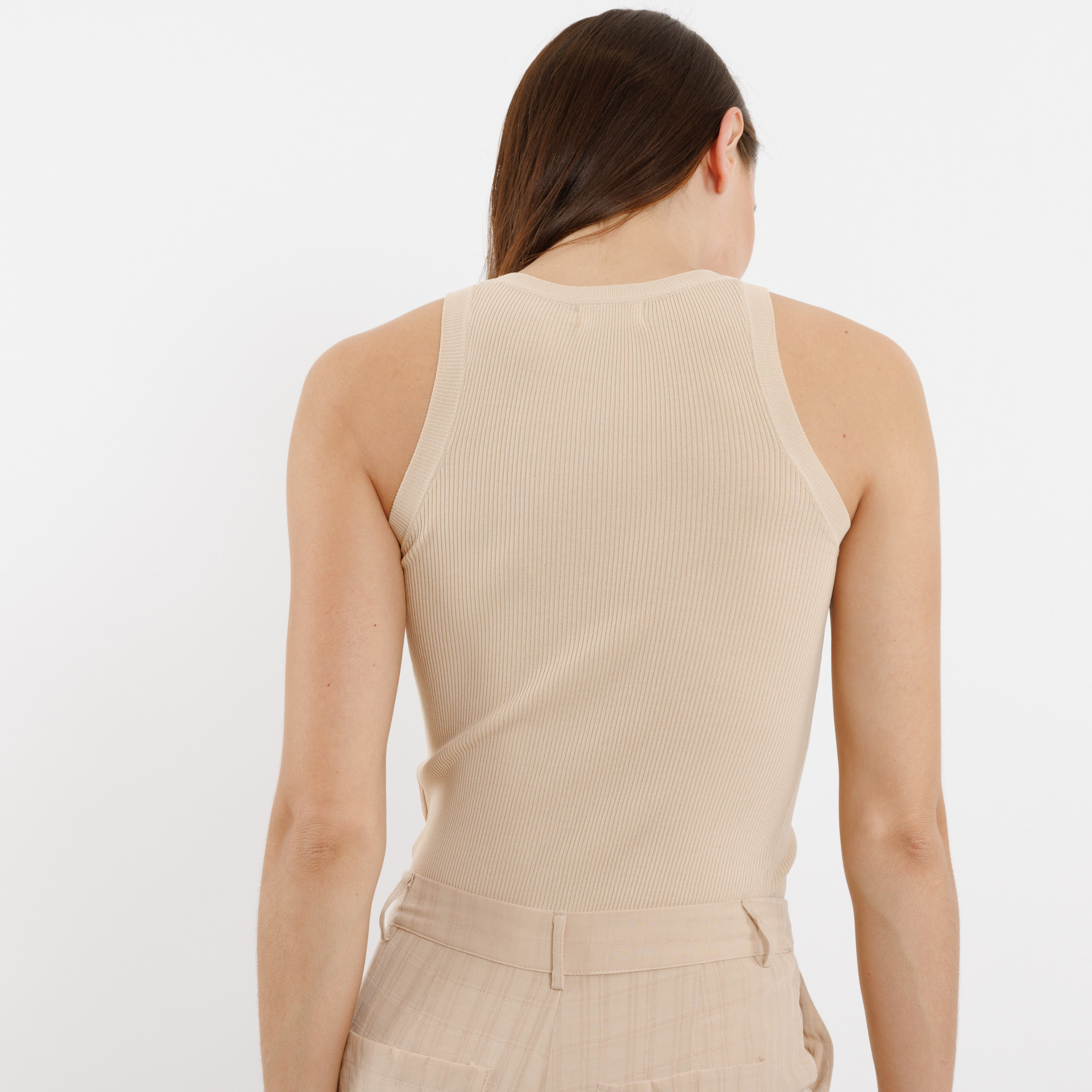 Riri rib tanktop Beige-3