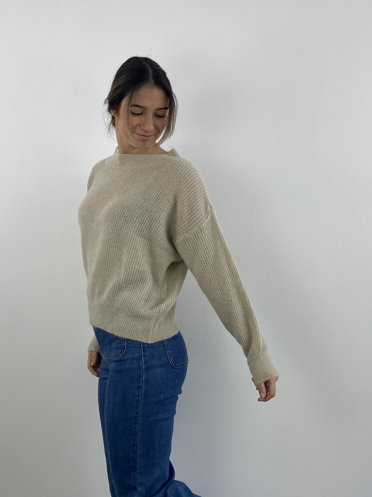 Thaïs short boatneck Beige Naturel-1