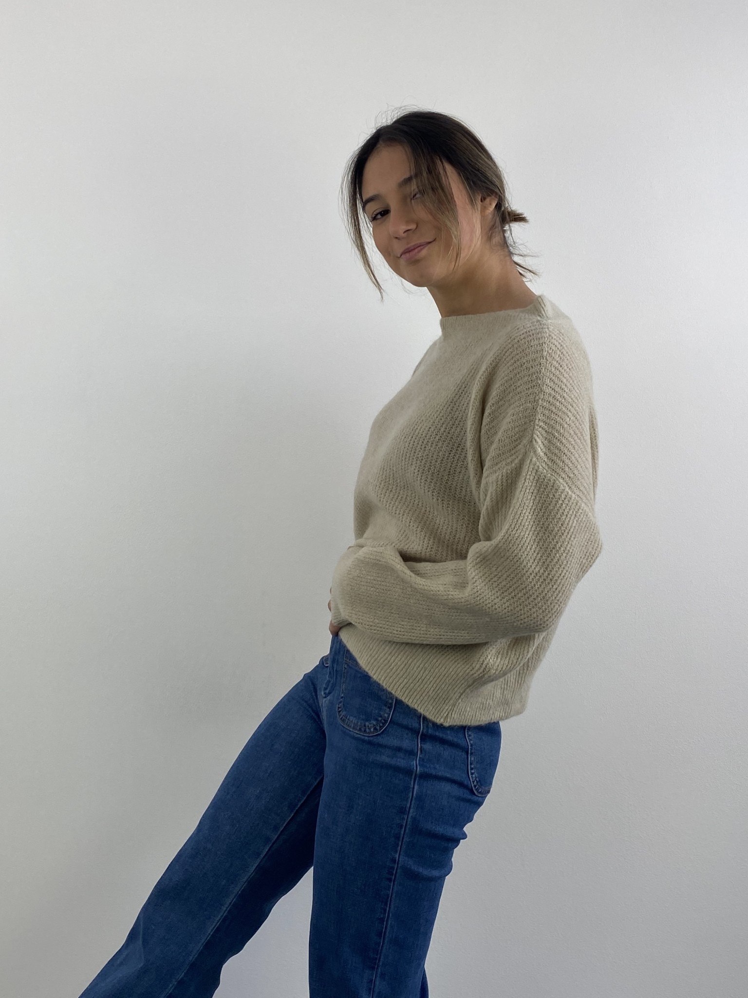 Thaïs short boatneck Beige Naturel-3