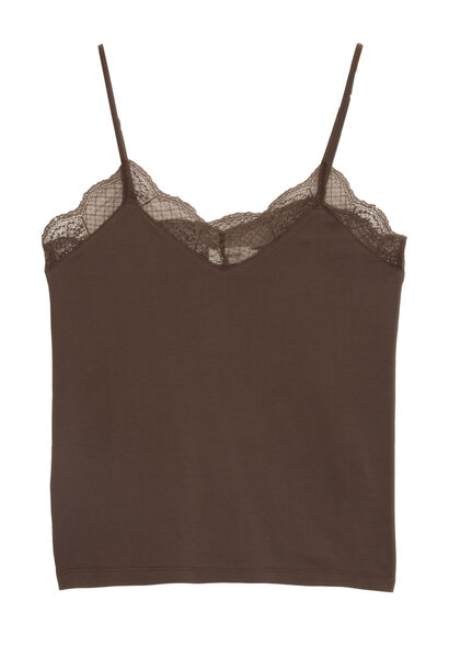 Fleur stretch lace top Brown