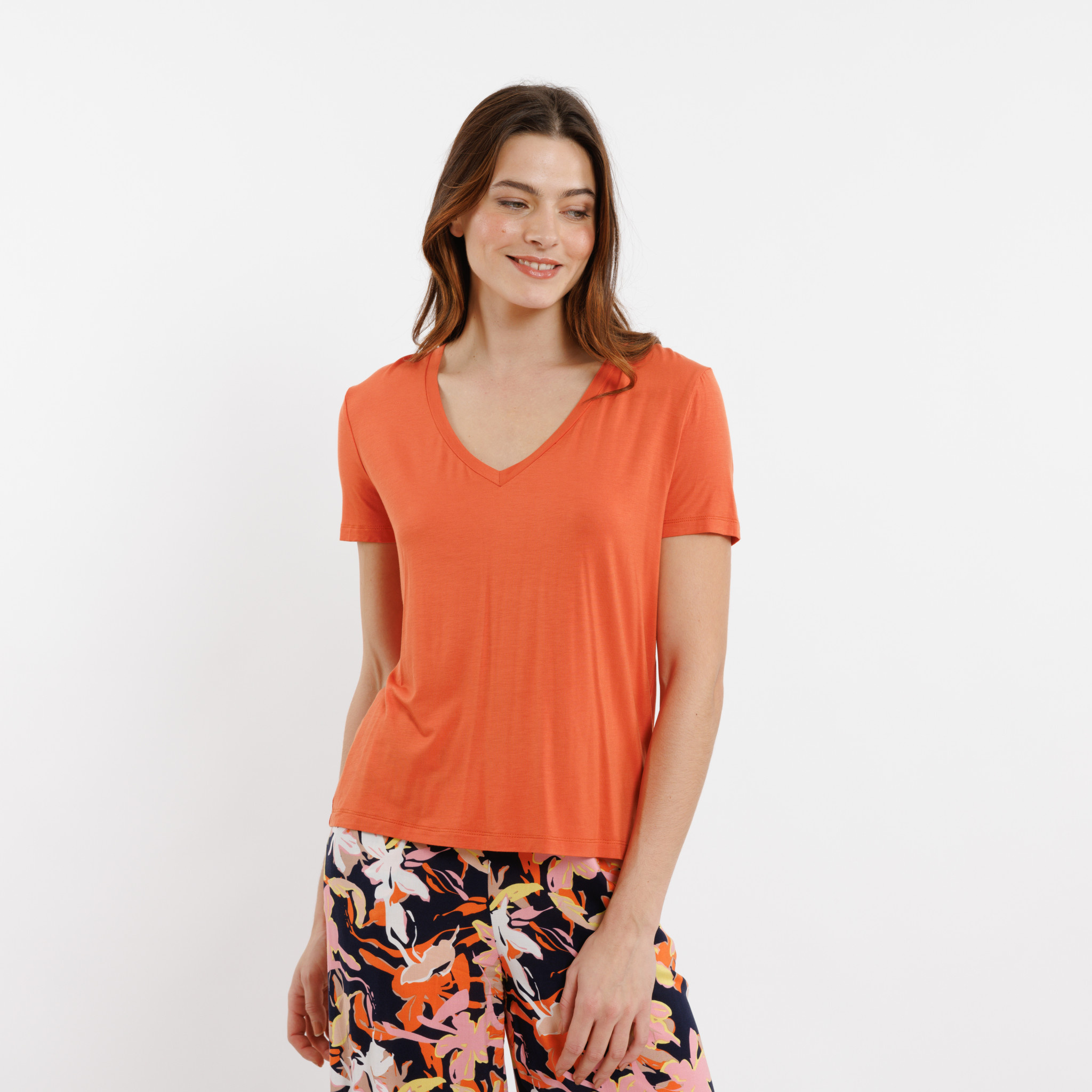 Micca viscose s/s t-shirt Orange-1