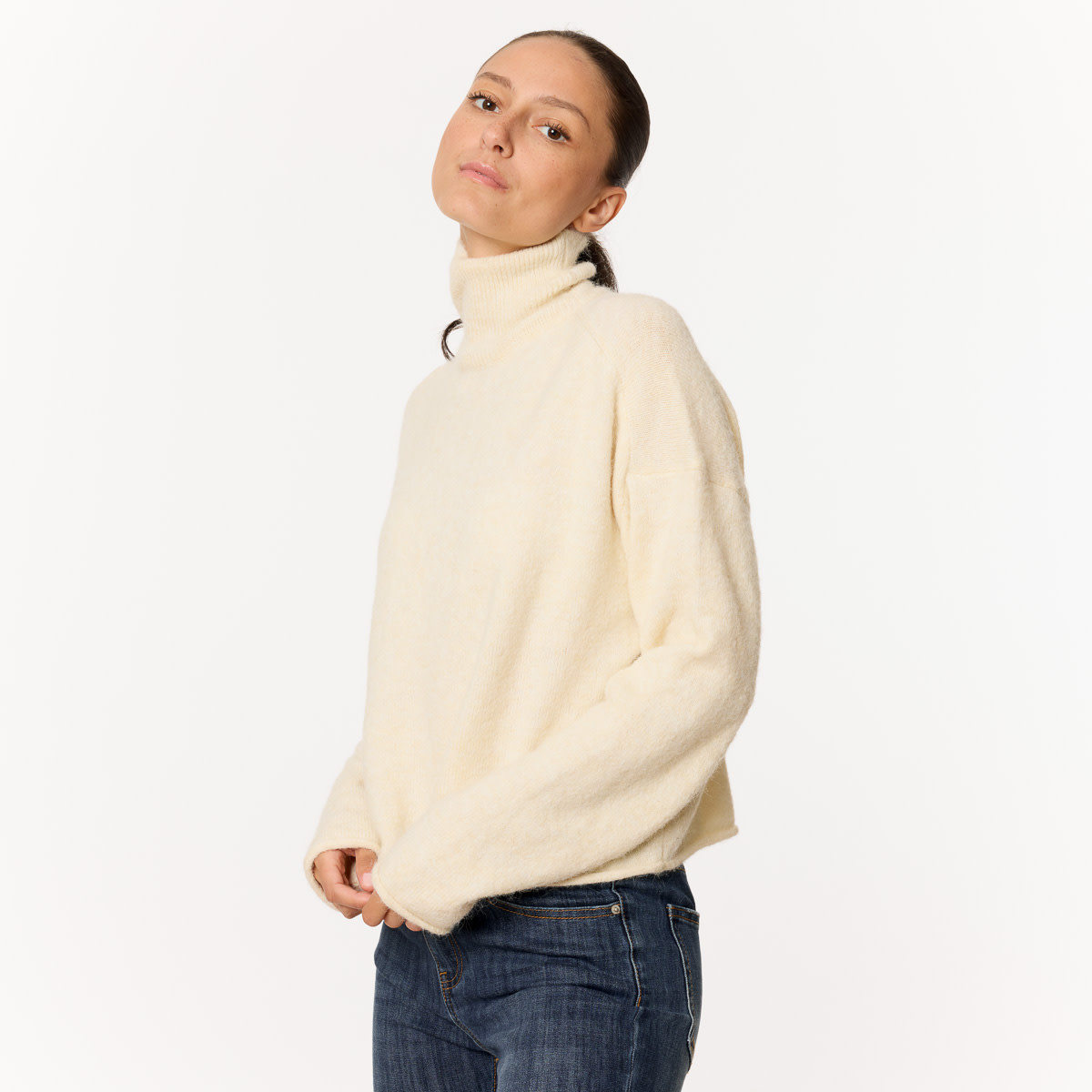Lana turtleneck knit Cremé-3
