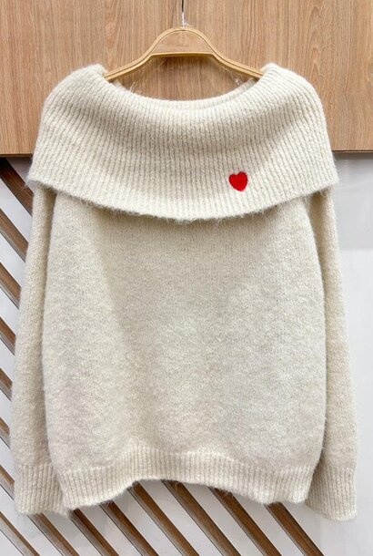 Coucou off-shoulder knit Beige