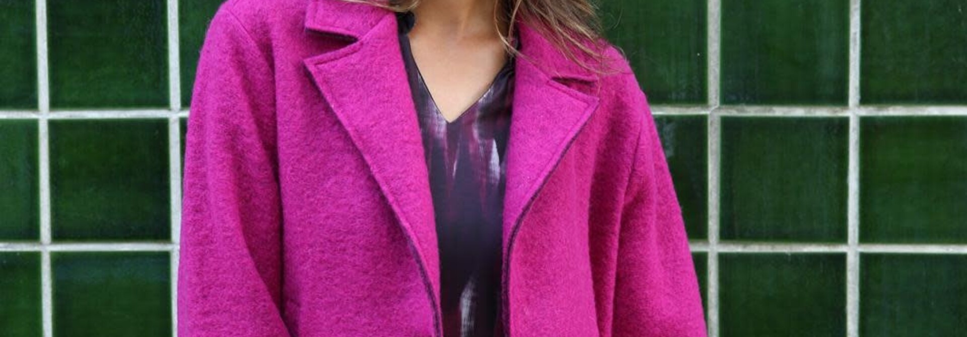 John velted wool jacket Fushia