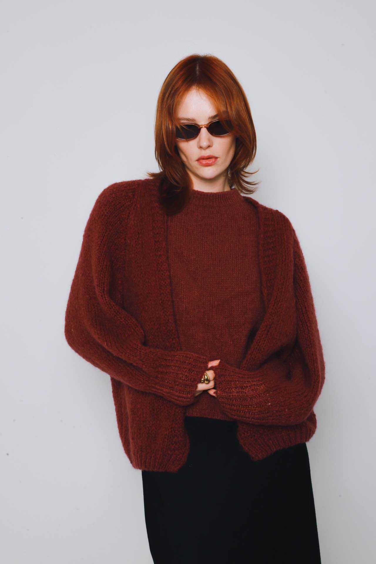 Sohvi short bernadette ballon sleeve Burgundy-1