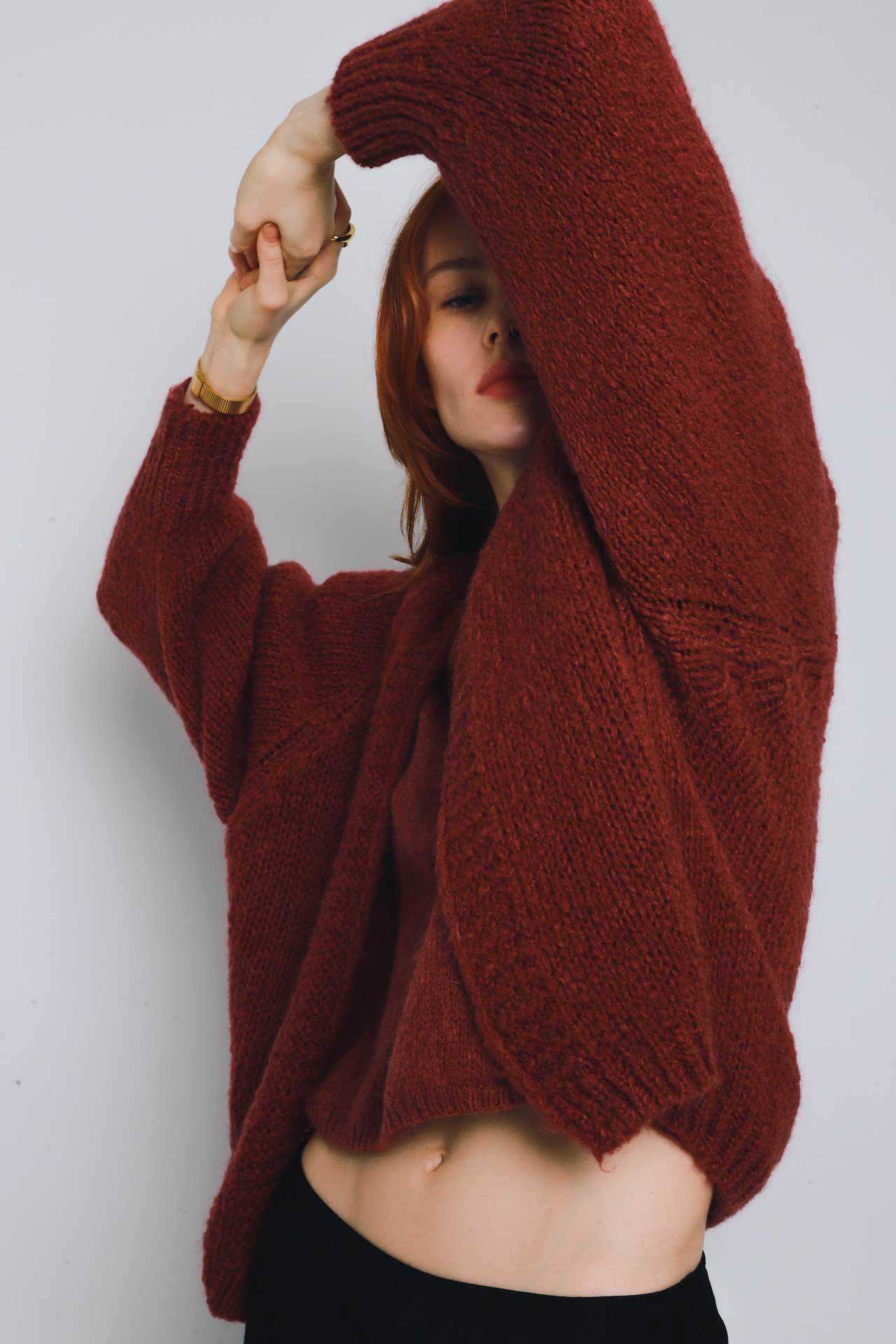 Sohvi short bernadette ballon sleeve Burgundy-3