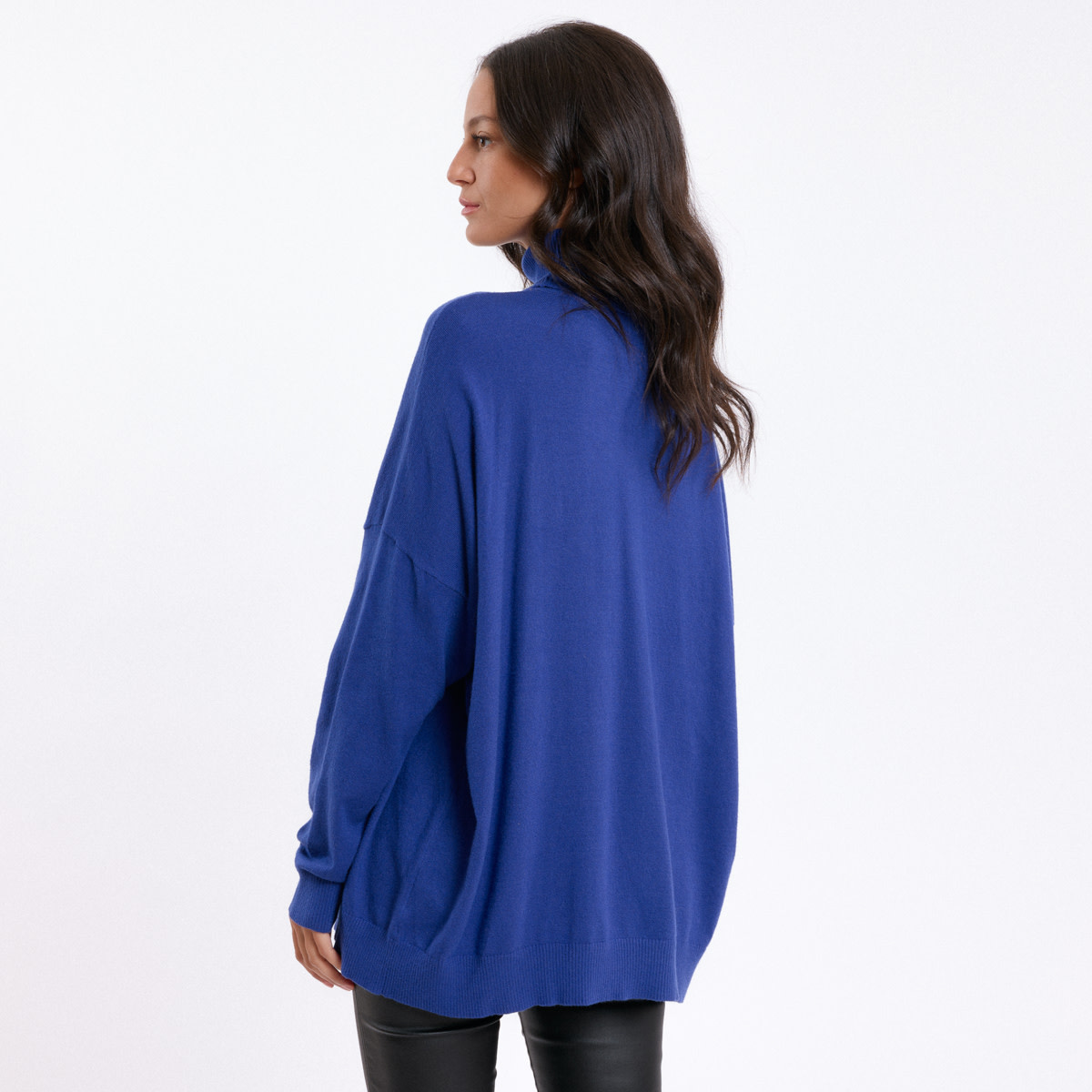 Rebecca wide fine turtleneck Cobalt-3