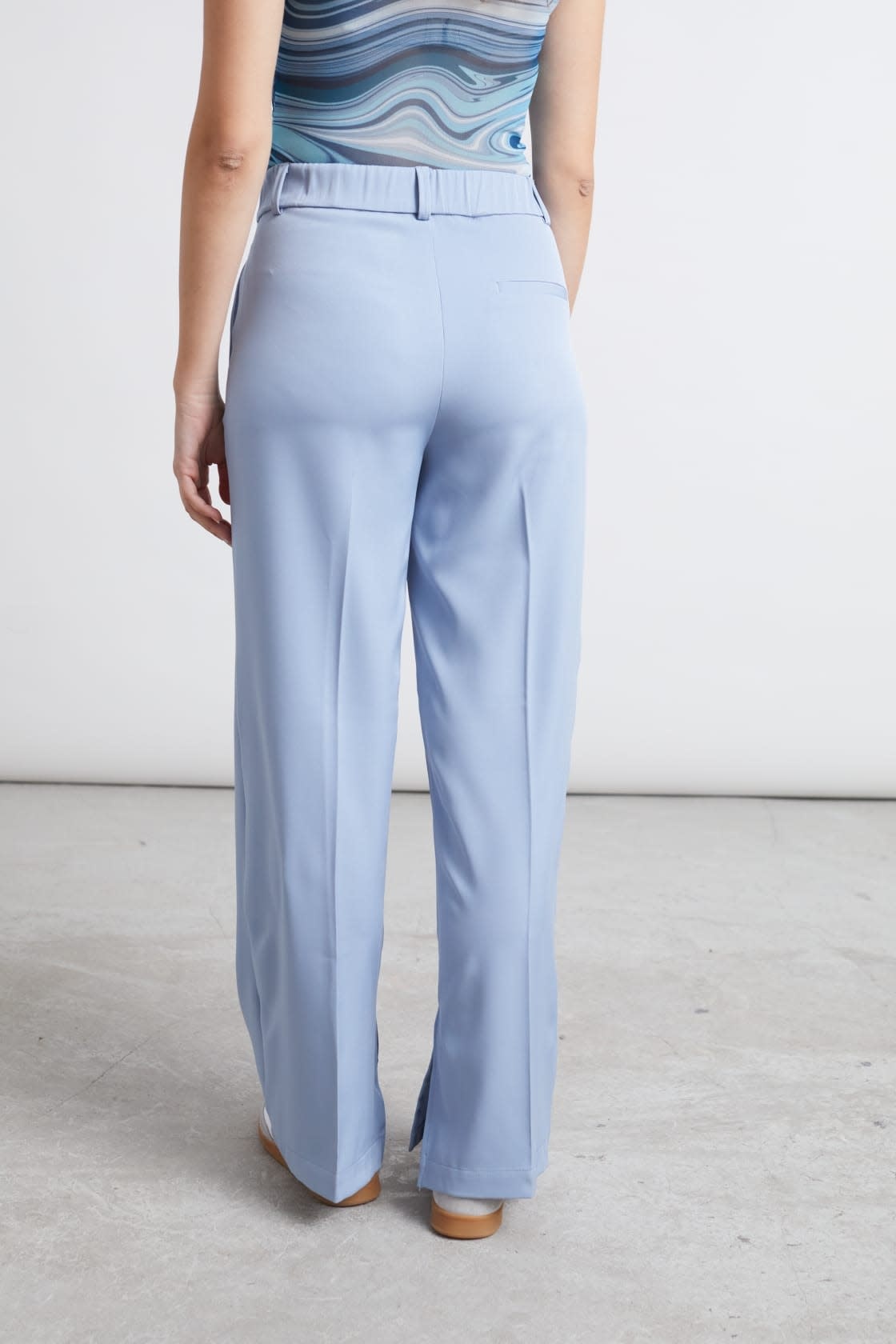 Lou wide pant with split Sky Blue-2