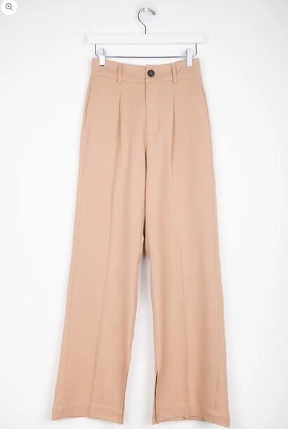 Lou wide pant with split Beige