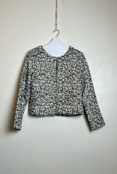 Leopard jacquard blazer Grey