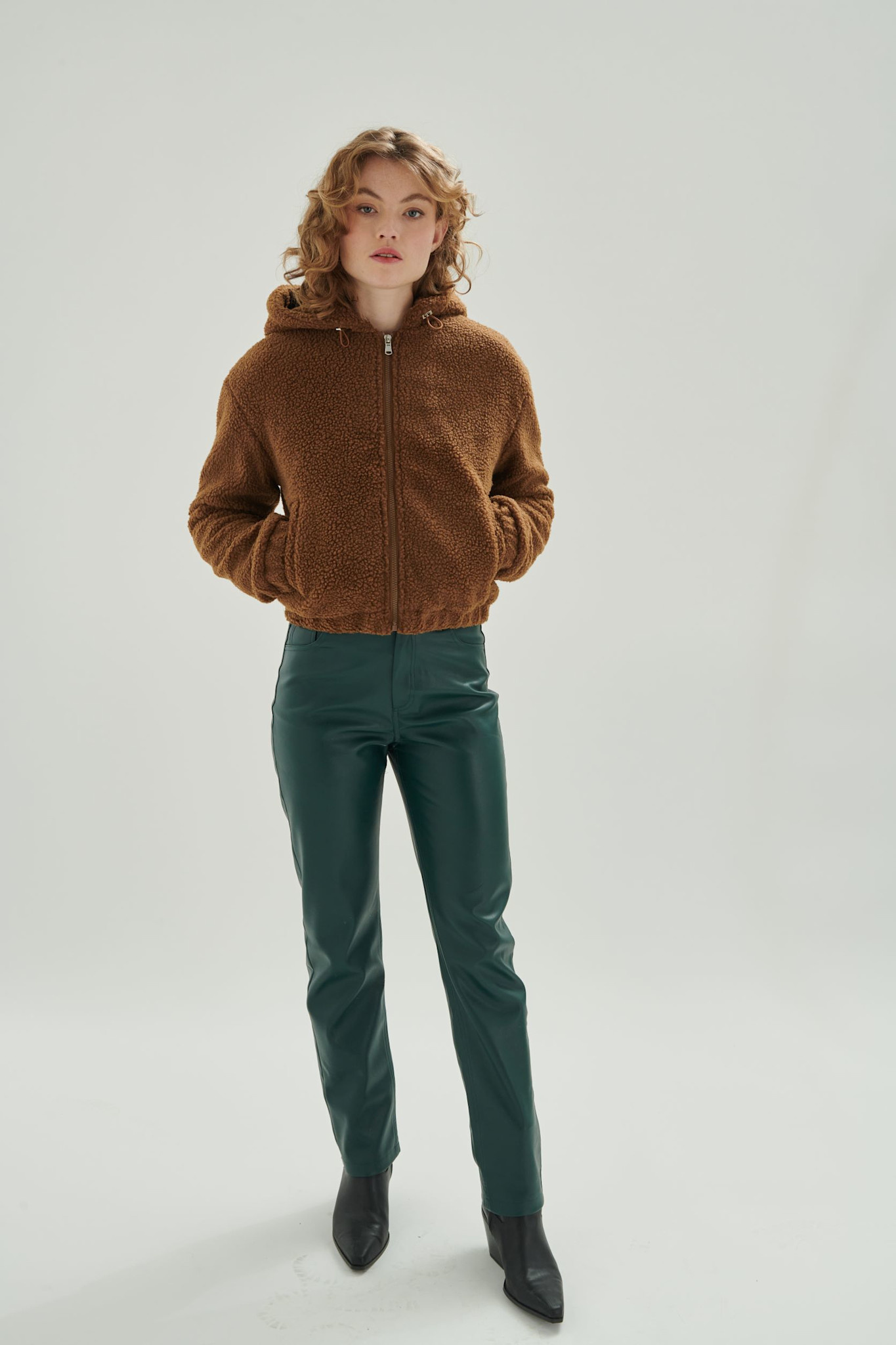 Venna leather pant Green-1