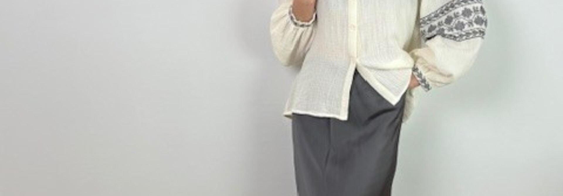 Viola long satin essential skirt Grey