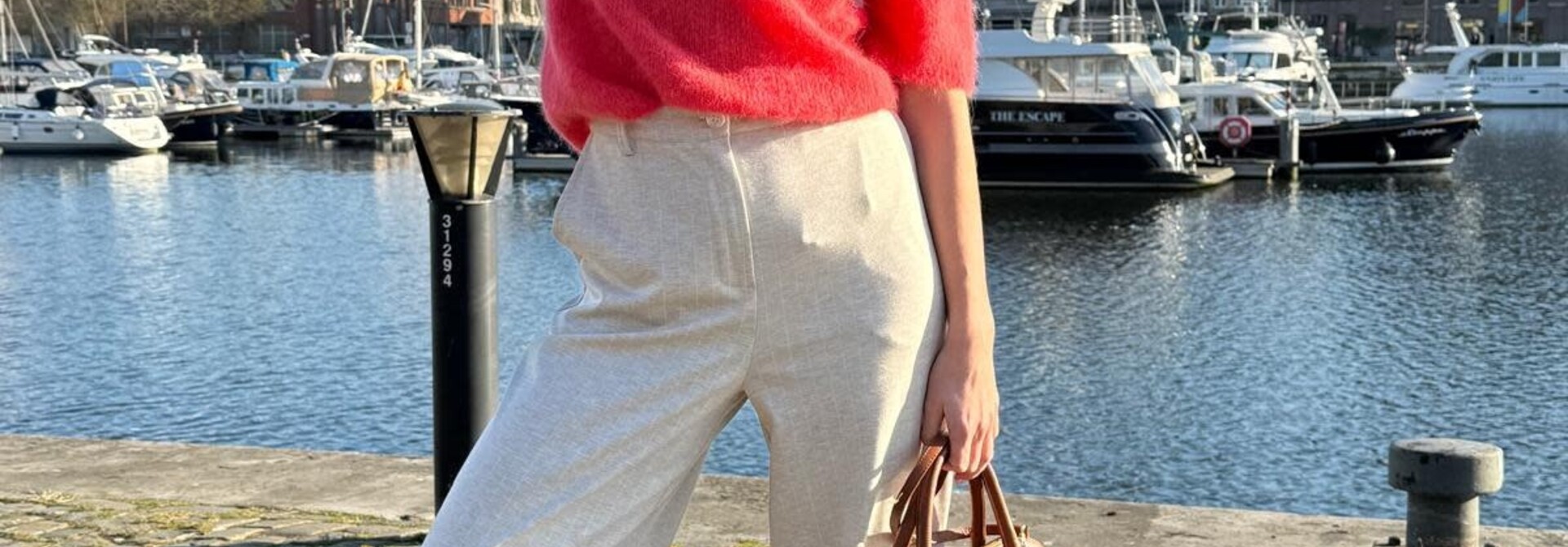 Elly soft s/s baby alpaca knit Coral