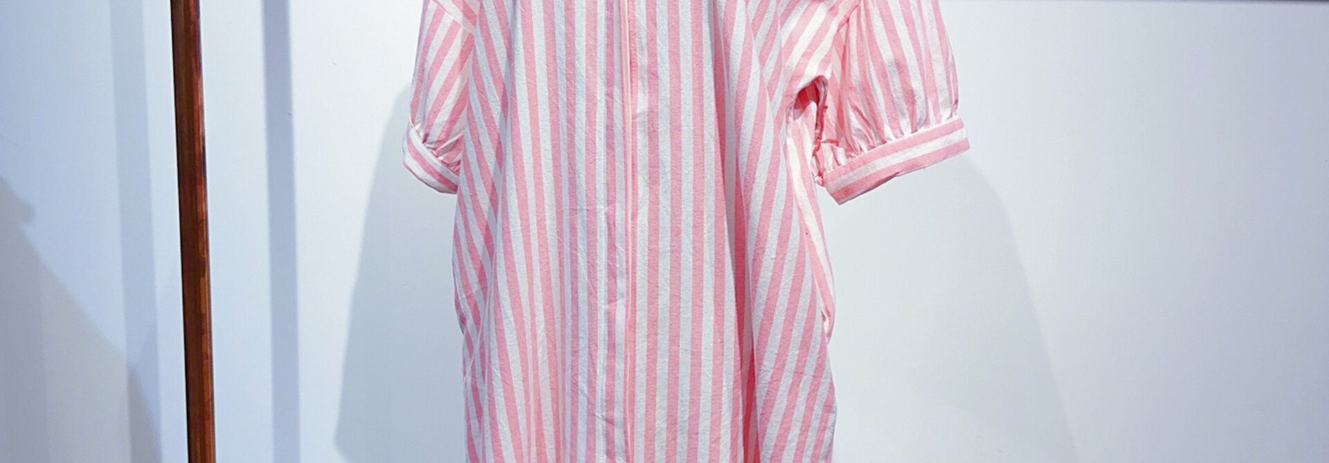 Pia coton stripped shirtdress Pink