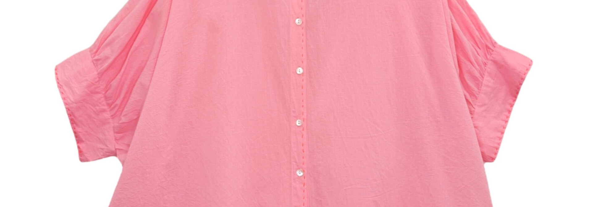 Palmtrees handmade oversized broderie blouse Pink