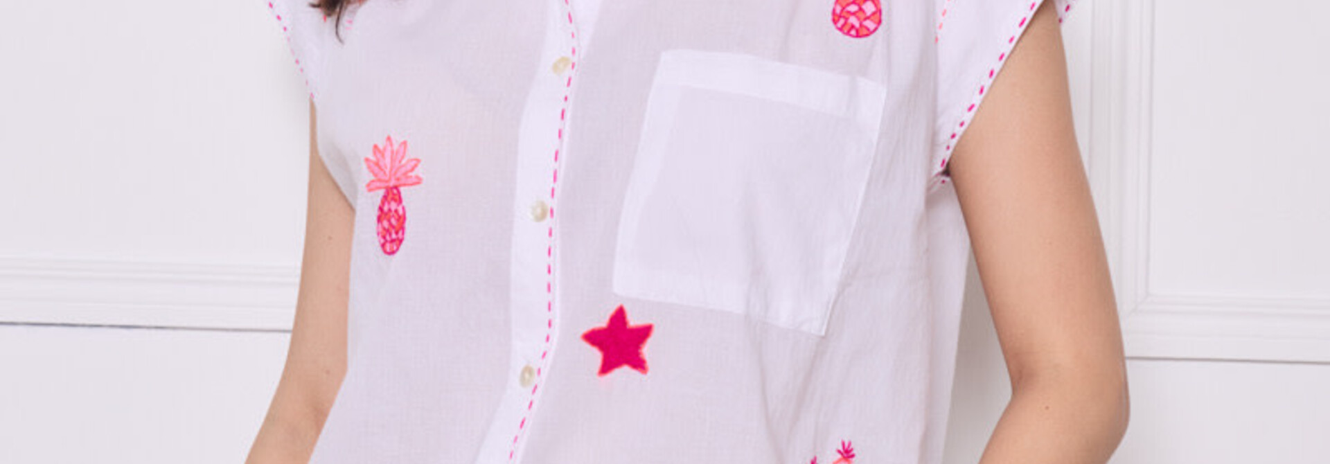 Sokü handmade broderie blouse White