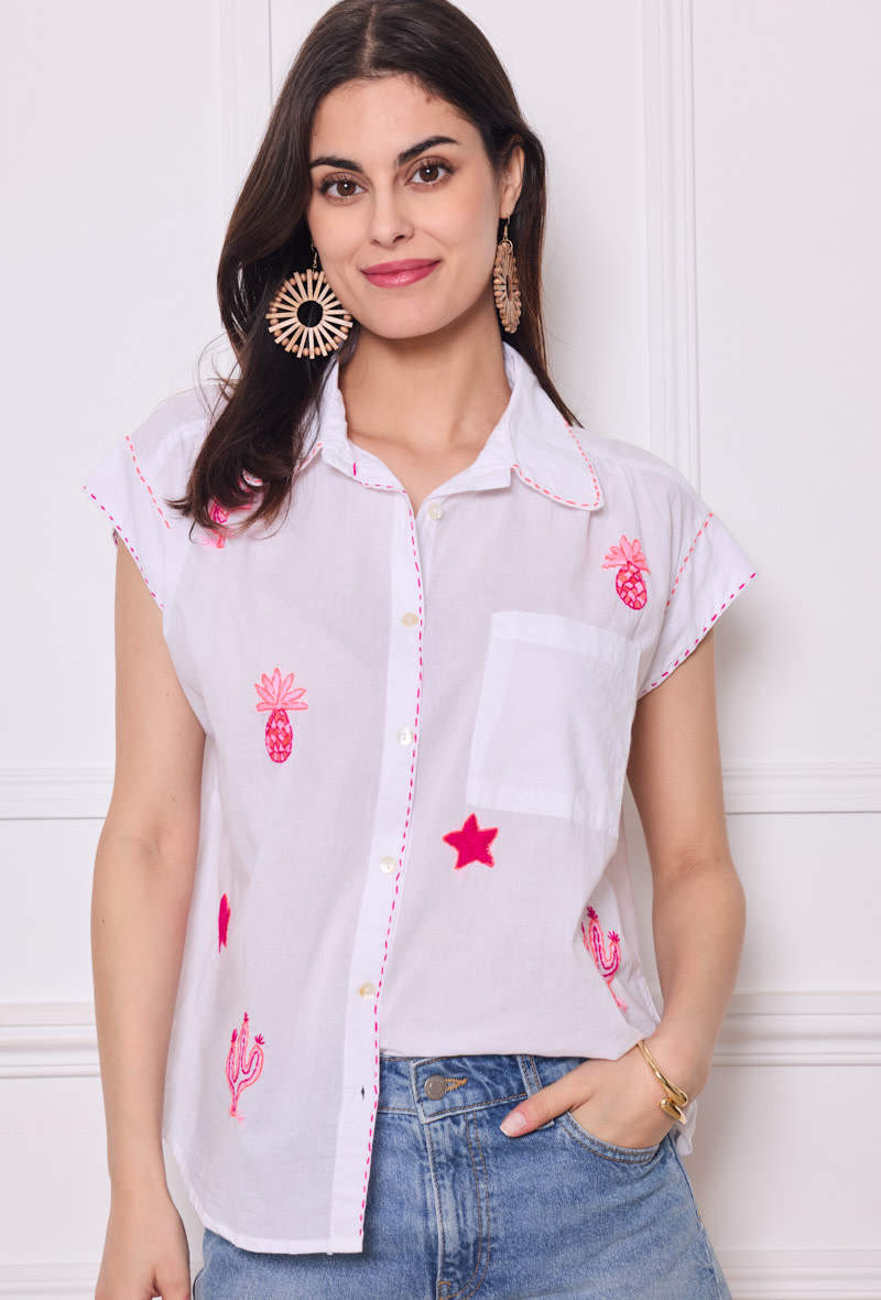 Sokü handmade broderie blouse White-5
