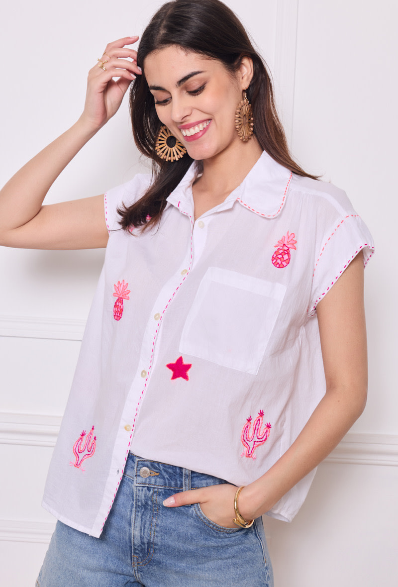 Sokü handmade broderie blouse White-2