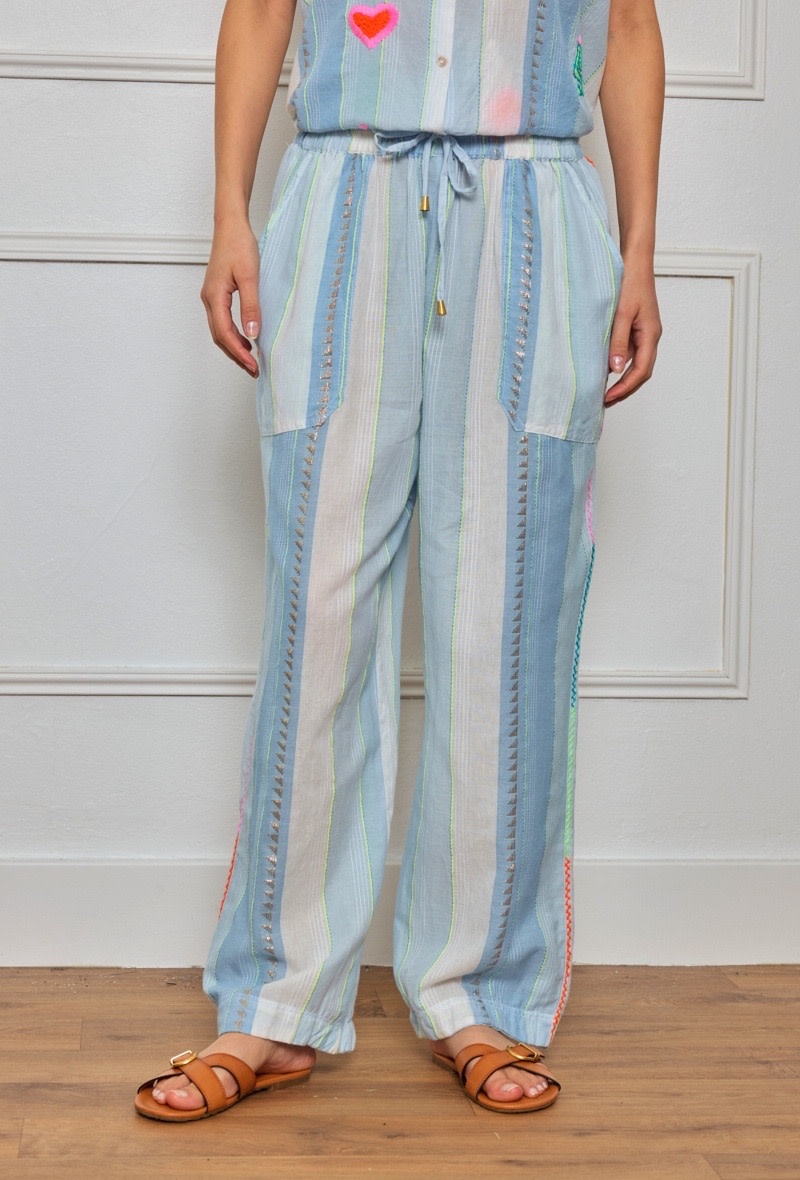 Odinã stripped broderie SET Light Blue-3