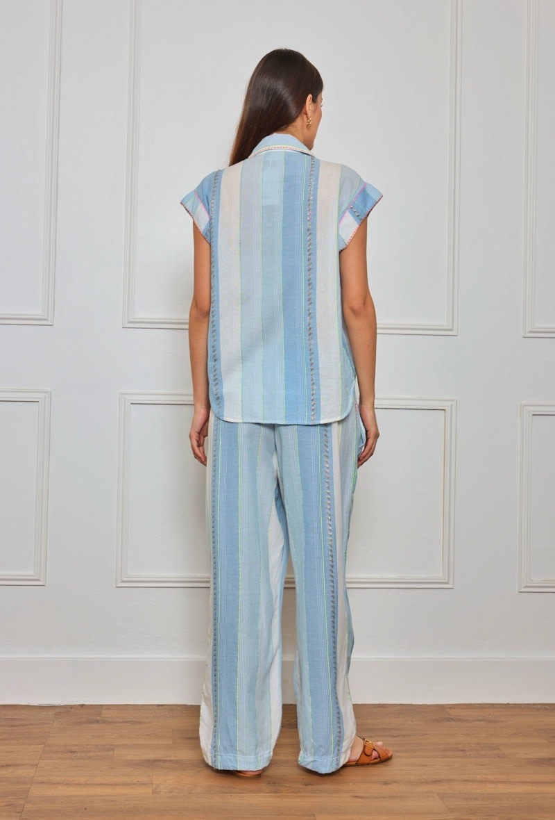 Odinã stripped broderie SET Light Blue-4